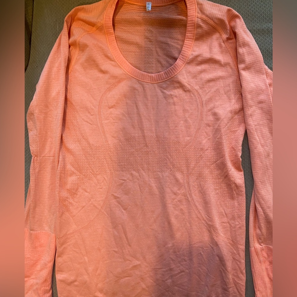 Lululemon Orange Swiftly long sleeve size 8